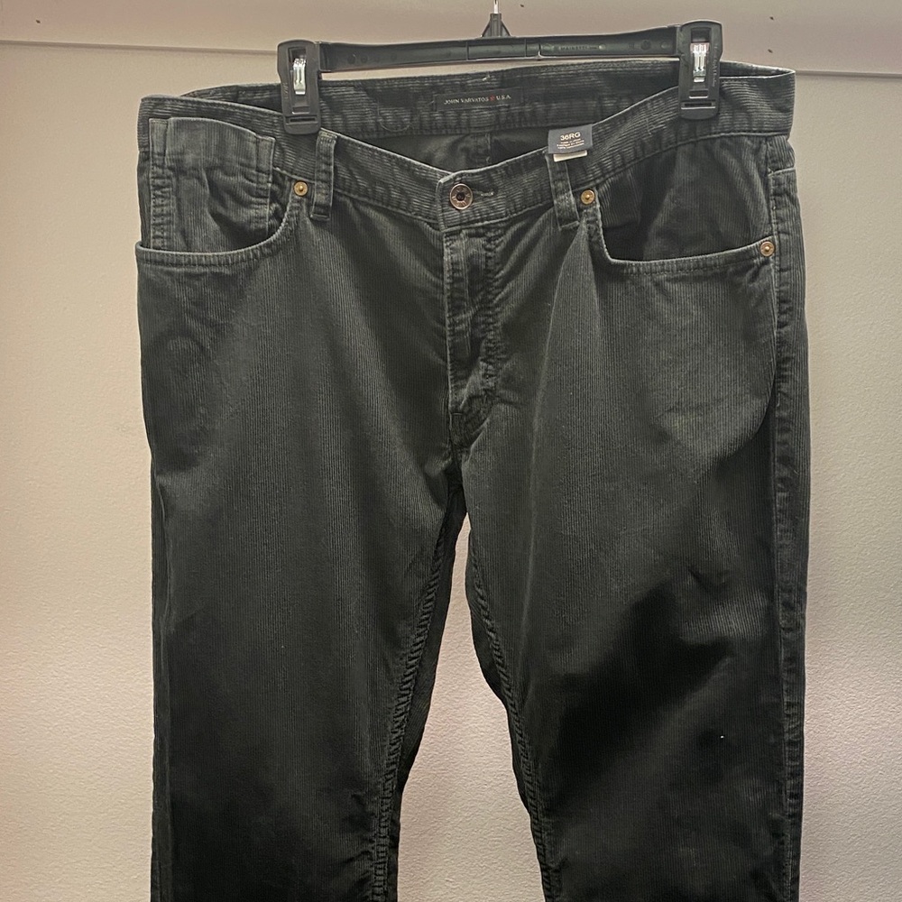 John Varvatos Dark Charcoal and Navy - 36RG - Relaxed Jeans- light corduroy - Picture 2 of 6